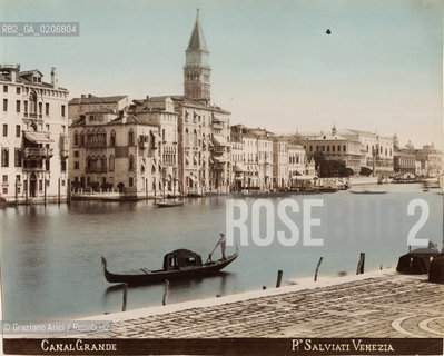 -VENEZIA, PAOLO SALVIATI, CANAL GRANDE, 1880 C.A. STAMPA ALLALBUMINA COLORATA CON ACQUERELLI INCOLLATA SU CARTONE, CM 24,3X19,6 ©ARCHIVIO Graziano Arici/Rosebud2  FOTOANTICHE.-VENICE, PAOLO SALVIATI, CANAL GRANDE, 1880 C.A. ALBUMEN PHOTOGRAPH AND WATERCOLOUR MOUNTED ON CARDBOARD, CM 24,3X19,6 ©Graziano Arici / rosebud2