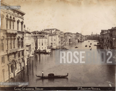 -VENEZIA, PAOLO SALVIATI, CANAL GRANDE DA FOSCARI, SENZA DATA. STAMPA ALLALBUMINA, CM 25,2X19,8 ©ARCHIVIO Graziano Arici/Rosebud2  GONDOLA FOTOANTICHE.-VENICE, PAOLO SALVIATI, CANAL GRANDE DA FOSCARI, UNDATED. ALBUMEN PHOTOGRAPH, CM 25,2X19,8 ©Graziano Arici/Rosebud2 