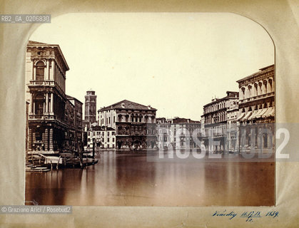 -VENEZIA, SENZA INDICAZIONE DAUTORE, CANAL GRANDE, 1859. STAMPA ALLALBUMINA INCOLLATA SU CARTONE, CM 37X27 ©ARCHIVIO Graziano Arici/Rosebud2   FOTOANTICHE.-VENICE, NO AUTHORS INDICATION, CANAL GRANDE, 1859. ALBUMEN PHOTOGRAPH  MOUNTED ON CARDBOARD, CM 37X27 ©Graziano Arici/Rosebud2 