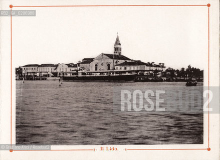 -VENEZIA, SENZA INDICAZIONE DAUTORE, LIDO - S. MARIA ELISABETTA, SENZA DATA. STAMPA TIPOGRAFICA CONTENUTA ALLINTERNO DELLALBUM A SOFFIETTO SOUVENIR DU GRAND HOTEL DITALIE BAUER, VENISE BAUER-GRUNWALD 24 MAGGIO 1903, IN OMAGGIO PER I CLIENTI, CM 14,7X10,9  ©ARCHIVIO Graziano Arici/Rosebud2   FOTOANTICHE.-VENICE, NO AUTHORS INDICATION, LIDO - S. MARIA ELISABETTA, UNDATED. TYPOGRAPHICAL PRINT, CM 14,7X10,9 ©Graziano Arici / rosebud2