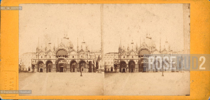 -VENEZIA, CARLO NAYA, BASILICA E PIAZZA S. MARCO, ANTE 1873. POSITIVO ALLALBUMINA MONTATO SU CARTONE, FOTOGRAFIA STEREOSCOPICA, CM 17,4X8,4  ©ARCHIVIO Graziano Arici/Rosebud2  FOTOANTICHE.-VENICE, CARLO NAYA, BASILICA E S. MARCO, ANTE 1873. ALBUMEN POSITIVE MOUNTED ON CARDBOARD, STEREOSCOPICAL PHOTOGRAPH CM 17,4X8,4 ©Graziano Arici / rosebud2