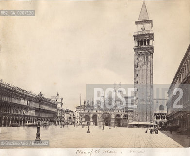 -VENEZIA, SENZA INDICAZIONE DAUTORE, PLACE OF ST. MARC, ANTE 1873. STAMPA ALLALBUMINA INCOLLATA SU CARTONE, CM 20,7X16  ©ARCHIVIO Graziano Arici/Rosebud2 PIAZZA S. MARCO FOTOANTICHE.-VENICE, NO AUTHORS INDICATION, PLACE OF ST. MARC , ANYE 1973. ALBUMEN PHOTOGRAPH MOUNTED ON CARDBOARD, CM 20,7X16 ©Graziano Arici/Rosebud2 ..