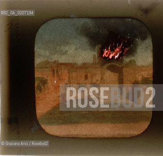 -ROMA, SENZA INDICAZIONE DAUTORE, ROVINE DEL FORO ROMANO CON FUOCO  VISIONE NOTTE, SENZA DATA. POSITIVO ALLALBUMINA MONTATO SU CARTONE, FOTOGRAFIA DIAFANOSTEREOSCOPICA, CM 17,4X8,5  ©ARCHIVIO Graziano Arici/Rosebud2  FOTOANTICHE.-ROME, NO AUTHORS INDICATION, RUINS OF FORO ROMANO WITH FIRE NIGHT VISION, UNDATED. ALBUMEN POSITIVE MOUNTED ON CARDBOARD, DIAFANOSTEREOSCOPICAL PHOTOGRAPH CM 17,4X8,5 ©Graziano Arici / rosebud2