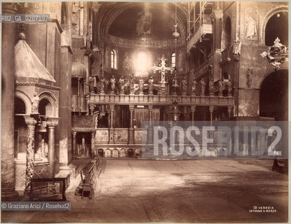 -VENEZIA, CARLO NAYA ?, INTERNO DELLA CHIESA DI S.MARCO, SENZA DATA. STAMPA ALLALBUMINA INCOLLATA SU CARTONE, CM 24X18,8 ©ARCHIVIO Graziano Arici/Rosebud2  FOTOANTICHE.-VENICE, CARLO NAYA ?, INTERNO DELLA CHIESA DI S. MARCO, UNDATED. ALBUMEN PHOTOGRAPH MOUNTED ON CARDBOARD, CM 24X18,8 ©Graziano Arici / rosebud2