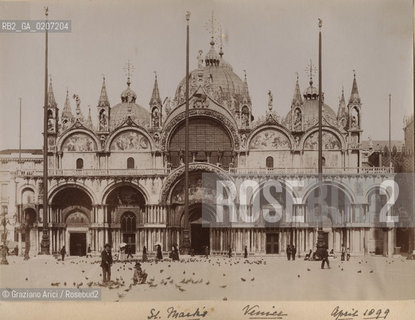 -VENEZIA, SENZA INDICAZIONE DAUTORE, PIAZZA S.MARCO, 1899. STAMPA ALLALBUMINA INCOLLATA SU CARTONE, CM 26X19 ©ARCHIVIO Graziano Arici/Rosebud2  FOTOANTICHE.-VENICE, NO AUTHORS INDICATION, PIAZZA S.MARCO, 1899. ALBUMEN PHOTOGRAPH MOUNTED ON CARDBOARD, CM 26X19 ©Graziano Arici/Rosebud2 