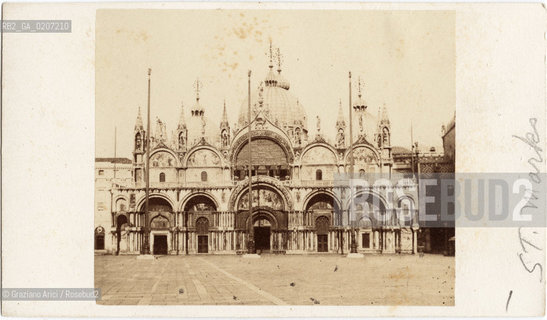 -VENEZIA, CARLO NAYA, BASILICA DI S. MARCO, 1865 C.A. STAMPA ALLALBUMINA INCOLLATA SU CARTONE, CARTE DE VISITE, CM 6,1X10,5  ©ARCHIVIO Graziano Arici/Rosebud2  FOTOANTICHE.-VENICE, CARLO NAYA, BASILICA DI S. MARCO, 1865 C.A. ALBUMEN PHOTOGRAPH MOUNTED ON CARDBOARD, CARTE DE VISITE CM 6,1X10,5 ©Graziano Arici/Rosebud2 