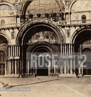 -VENEZIA, SENZA INDICAZIONE DAUTORE, PORTA PRINCIPALE DELLA BASILICA DI S. MARCO, SENZA DATA. POSITIVO ALLALBUMINA MONTATO SU CARTONE, FOTOGRAFIA STEREOSCOPICA, CM 17,1X8,4  ©ARCHIVIO Graziano Arici/Rosebud2   FOTOANTICHE.-VENICE, NO AUTHORS INDICATION, PORTA PRINCIPALE DELLA BASILICA DI S. MARCO, UNDATED. ALBUMEN POSITIVE MOUNTED ON CARDBOARD, STEREOSCOPICAL PHOTOGRAPH CM 17,1X8,4 ©Graziano Arici / rosebud2