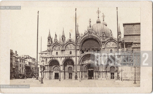 -VENEZIA, CARLO PONTI, BASILICA DI S. MARCO, ANTE 1873. STAMPA ALLALBUMINA INCOLLATA SU CARTONCINO, CARTE DE VISITE, CM 10,6X6,4  ©ARCHIVIO Graziano Arici/Rosebud2  FOTOANTICHE.-VENICE, CARLO PONTI, BASILICA DI S. MARCO, ANTE 1873. ALBUMEN PHOTOGRAPH MOUNTED ON CARDBOARD, CARTE DE VISITE, CM 10,6X6,4 ©Graziano Arici / rosebud2