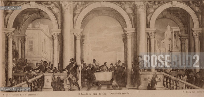 -VENEZIA, CARLO NAYA, QUADRO IL CONVITO IN CASA LEVI DI PAOLO VERONESE, CANAL GRANDE DALLACCADEMIA, SENZA DATA. STAMPA ALLALBUMINA INCOLLATA SU CARTONE, CM 25,5X20,5 CONTENUTE ALLINTERNO DELLALBUM H.F.M.H FROM T.H.H.-IN REMEBRANCE OF A PLEASANT TOUR SEPTEMBER 22nd NOVEMBER15th 1888 DUBLINO. ©ARCHIVIO Graziano Arici/Rosebud2   FOTOANTICHE.-VENICE, CARLO NAYA, QUADRO IL CONVITO IN CASA LEVI DI PAOLO VERONESE, UNDATED. ALBUMEN PHOTOGRAPH  MOUNTED ON CARDBOARD, CM 25,5X20,5 ©Graziano Arici/Rosebud2 