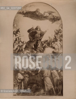 -VENEZIA, CARLO NAYA, QUADRO LASSUNTA DI TIZIANO VECELLIO, CANAL GRANDE DALLACCADEMIA, SENZA DATA. STAMPA ALLALBUMINA INCOLLATA SU CARTONE, CM 25,5X20,3 CONTENUTE ALLINTERNO DELLALBUM H.F.M.H FROM T.H.H.-IN REMEBRANCE OF A PLEASANT TOUR SEPTEMBER 22nd NOVEMBER15th 1888 DUBLINO. ©ARCHIVIO Graziano Arici/Rosebud2   FOTOANTICHE.-VENICE, CARLO NAYA, QUADRO LASSUNTA DI TIZIANO VECELLIO, UNDATED. ALBUMEN PHOTOGRAPH  MOUNTED ON CARDBOARD, CM 25,5X20,3 ©Graziano Arici/Rosebud2 