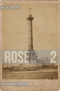 -PARIGI, J.R., SIEGE DE PARIS - COLONNE DE JUILLET, 1871. STAMPA ALLALBUMINA INCOLLATA SU CARTONE, CARTE DE VISITE, CM 16,3X10,8 ©ARCHIVIO Graziano Arici/Rosebud2  ROVINE, COMUNE  DI PARIGI, COLONNA DI LUGLIO, PIAZZA DELLA BASTIGLIA, FOTOANTICHE.-PARIS, J.R., SIEGE DE PARIS - COLONNE DE JUILLET, 1871. ALBUMEN PHOTOGRAPH MOUNTED ON CARDBOARD, CARTE DE VISITE CM 16,3X10,8 ©Graziano Arici / rosebud2