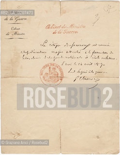 -PARIGI,  LETTERA AUTOGRAFA DEL MINISTRO DELLA GUERRA GUSTAVE PAUL CLUSERET, COMUNE DI PARIGI, 1871. CARTA, CM 10,7X6,8  ©ARCHIVIO Graziano Arici/Rosebud2   FOTOANTICHE.-PARIS,  LETTER OF THE MINISTER OF THE WAR GUSTAVE PAUL CLUSERET, 1871. PAPER, CM 10,2X6 ©Graziano Arici/Rosebud2 .