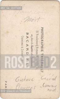 -PARIGI, PHOTOGRAPHIE THIEBAULT, RITRATTO DI GUSTAVE FLOURENS (RETRO), MEMBRO DELLA COMUNE DI PARIGI, INSEGNANTE, 1871. STAMPA ALLALBUMINA INCOLLATA SU CARTONE, CARTE DE VISITE, CM 6,3X10,5  ©ARCHIVIO Graziano Arici/Rosebud2  FOTOANTICHE.-PARIS, PHOTOGRAPHIE THIEBAULT, PORTRAIT OF GUSTAVE FLOURENS, COMMUNE S MEMBER, TEACHER, 1871. ALBUMEN PHOTOGRAPH MOUNTED ON CARDBOARD, CARTE DE VISITE CM 6,3X10,5 ©Graziano Arici / rosebud2