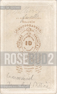 -PARIGI, ETIENNE CARJAT & C, RITRATTO DI JEAN-BAPTISTE EDOUARD MILLIERE (RETRO), MEMBRO DELLA COMUNE DI PARIGI, 1871. STAMPA ALLALBUMINA INCOLLATA SU CARTONE, CARTE DE VISITE, CM 6,3X10,5  ©ARCHIVIO Graziano Arici/Rosebud2  FOTOANTICHE.-PARIS, ETIENNE CARJAT & C, PORTRAIT OF .JEAN-BAPTISTE EDOUARD MILLIERE, COMMUNE S MEMBER,  1871. ALBUMEN PHOTOGRAPH MOUNTED ON CARDBOARD, CARTE DE VISITE CM 6,3X10,5 ©Graziano Arici / rosebud2