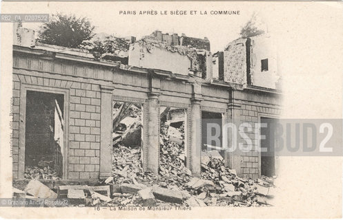 -PARIGI, AUXENFANTS EDIT. BOURGES, PARIS APRES LE SIEGE ET LA COMMUNE - LA MAISON DE MONSIEUR THIERS, 1871.  CARTOLINA POSTALE, CM 14X9  ©ARCHIVIO Graziano Arici/Rosebud2  PARIGI DOPO LASSEDIO E LA COMUNE, FOTOANTICHE.-PARIS, AUXENFANTS EDIT. BOURGES, PARIS APRES LE SIEGE ET LA COMMUNE - LA MAISON DE MONSIEUR THIERS, 1871.  POST CARD,  CM 14X9 ©Graziano Arici / rosebud2