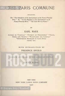 -SANIAL, LUCIEN. THE PARIS COMMUNE, NEW YORK, NEW YORK LABOR NEWS COMPANY. 1902. CM 14X20, N° PAGINE 117, LIBRO  SENZA ILLUSTRAZIONI, CON INTRODUZIONE DI FREDERICK ENGELS ©ARCHIVIO Graziano Arici/Rosebud2  COMUNE DI PARIGI, FOTOANTICHE.-SANIAL, LUCIEN. THE PARIS COMMUNE, NEW YORK, NEW YORK LABOR NEWS COMPANY. 1902. CM 14X20, N°PAGES 117, BOOK  WITHOUT ILLUSTRATIONS, WITH INTRODUCTION BY FREDERICK ENGELS ©Graziano Arici / rosebud2