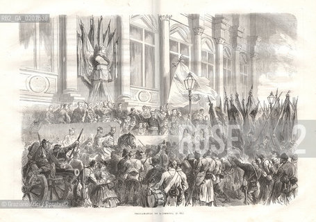 DAL LIBRO/FROM THE BOOK HISTOIRE AUTHENTIQUE DE LA COMMUNE DA PARIS EN 1871, LE VISCOMNTE DE BEAUMONT, VASSY..-PARIGI, F. LIX, PROCLAMATION DE LA COMMUNE, 1871. STAMPA CM 40X56  ©ARCHIVIO Graziano Arici/Rosebud2  LA COMUNE DI PARIGI,  FOTOANTICHE.-PARIS, F. LIX, PROCLAMATION DE LA COMMUNE, 1871. PRINT CM 40X56 ©Graziano Arici / rosebud2