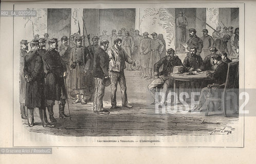 DAL LIBRO/FROM HISTORIE ILLUSTREE DE SIX ANS DE GUERRE  & DE REVOLUTION 1870-76.-PARIGI, SENZA INDICAZIONE DAUTORE, LES PRISONNIERS A VERSAILLES, 1871. STAMPA CM 18X26  ©ARCHIVIO Graziano Arici/Rosebud2  LA COMUNE DI PARIGI,  FOTOANTICHE.-PARIS, NO AUTHORS INDICATION, LES PRISONNIERS A VERSAILLES, 1871. PRINT CM 18X26 ©Graziano Arici / rosebud2