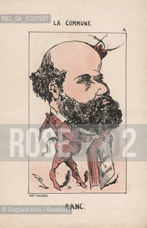 -KLENCK, PAUL. COLLEZIONE DI SESSANTA CARICATURE LA COMMUNE RANC (4), PARIGI, SENZA INDICAZIONE DI EDITORE E DATA DI PUBBLICAZIONE, STAMPA COLORATA A MANO, CM 18X27,3 ©ARCHIVIO Graziano Arici/Rosebud2  COMUNE DI PARIGI FOTOANTICHE.-KLENCK, PAUL.  COLLECTION OF SIXTY CARICATURES LA COMMUNE RANC (4), PARIS, WITHOUT EDITEURS INDICATION AND DATE OF PUBBLICATION,  HAND COLORED PRINT, CM 18X27,3 ©Graziano Arici / rosebud2