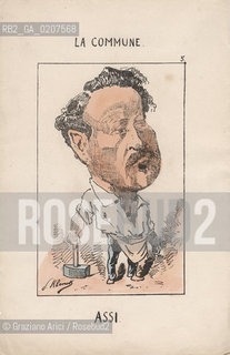 -KLENCK, PAUL. COLLEZIONE DI SESSANTA CARICATURE LA COMMUNE ASSI (5), PARIGI, SENZA INDICAZIONE DI EDITORE E DATA DI PUBBLICAZIONE, STAMPA COLORATA A MANO, CM 18X27,3 ©ARCHIVIO Graziano Arici/Rosebud2   COMUNE DI PARIGI FOTOANTICHE.-KLENCK, PAUL.  COLLECTION OF SIXTY CARICATURES LA COMMUNE ASSI (5), PARIS, WITHOUT EDITEURS INDICATION AND DATE OF PUBBLICATION, HAND COLORED PRINT,  CM 18X27,3 ©Graziano Arici / rosebud2