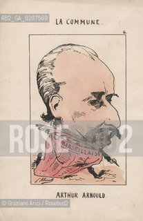 -KLENCK, PAUL. COLLEZIONE DI SESSANTA CARICATURE LA COMMUNE ARTHUR ARNOULD (6), PARIGI, SENZA INDICAZIONE DI EDITORE E DATA DI PUBBLICAZIONE, STAMPA COLORATA A MANO, CM 18X27,3 ©ARCHIVIO Graziano Arici/Rosebud2  COMUNE DI PARIGI FOTOANTICHE.-KLENCK, PAUL.  COLLECTION OF SIXTY CARICATURES LA COMMUNE ARTHUR ARNOULD (6), PARIS, WITHOUT EDITEURS INDICATION AND DATE OF PUBBLICATION, STAMPA COLORATA A MANO, CM 18X27,3   ©Graziano Arici / rosebud2