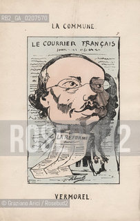 -KLENCK, PAUL. COLLEZIONE DI SESSANTA CARICATURE LA COMMUNE VERMOREL (7), PARIGI, SENZA INDICAZIONE DI EDITORE E DATA DI PUBBLICAZIONE, STAMPA COLORATA A MANO, CM 18X27,3 ©ARCHIVIO Graziano Arici/Rosebud2  COMUNE DI PARIGI FOTOANTICHE.-KLENCK, PAUL.  COLLECTION OF SIXTY CARICATURES LA COMMUNE VERMOREL (7), PARIS, WITHOUT EDITEURS INDICATION AND DATE OF PUBBLICATION,  HAND COLORED PRINT, CM 18X27,3 ©Graziano Arici / rosebud2