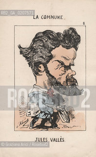 -KLENCK, PAUL. COLLEZIONE DI SESSANTA CARICATURE LA COMMUNE JULES VALLES (8), PARIGI, SENZA INDICAZIONE DI EDITORE E DATA DI PUBBLICAZIONE, STAMPA COLORATA A MANO, CM 18X27,3 ©ARCHIVIO Graziano Arici/Rosebud2   COMUNE DI PARIGI FOTOANTICHE.-KLENCK, PAUL.  COLLECTION OF SIXTY CARICATURES LA COMMUNE JULES VALLES (8), PARIS, WITHOUT EDITEURS INDICATION AND DATE OF PUBBLICATION, HAND COLORED PRINT,  CM 18X27,3 ©Graziano Arici/Rosebud2 