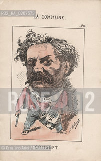 -KLENCK, PAUL. COLLEZIONE DI SESSANTA CARICATURE LA COMMUNE COURNET (10), PARIGI, SENZA INDICAZIONE DI EDITORE E DATA DI PUBBLICAZIONE, STAMPA COLORATA A MANO, CM 18X27,3 ©ARCHIVIO Graziano Arici/Rosebud2  COMUNE DI PARIGI FOTOANTICHE.-KLENCK, PAUL.  COLLECTION OF SIXTY CARICATURES LA COMMUNE COURNET (10), PARIS, WITHOUT EDITEURS INDICATION AND DATE OF PUBBLICATION, HAND COLORED PRINT, CM 18X27,3 ©Graziano Arici / rosebud2