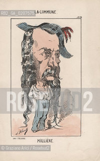 -KLENCK, PAUL. COLLEZIONE DI SESSANTA CARICATURE LA COMMUNE MILLIERE (12), PARIGI, SENZA INDICAZIONE DI EDITORE E DATA DI PUBBLICAZIONE, STAMPA COLORATA A MANO, CM 18X27,3  ©ARCHIVIO Graziano Arici/Rosebud2  COMUNE DI PARIGI FOTOANTICHE.-KLENCK, PAUL.  COLLECTION OF SIXTY CARICATURES LA COMMUNEMILLIERE (12), PARIS, WITHOUT EDITEURS INDICATION AND DATE OF PUBBLICATION, HAND COLORED PRINT,  CM 18X27,3 ©Graziano Arici / rosebud2