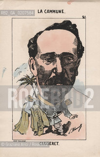-KLENCK, PAUL. COLLEZIONE DI SESSANTA CARICATURE LA COMMUNE CLUSERET (21), PARIGI, SENZA INDICAZIONE DI EDITORE E DATA DI PUBBLICAZIONE, STAMPA COLORATA A MANO, CM 18X27,3 ©ARCHIVIO Graziano Arici/Rosebud2   COMUNE DI PARIGI FOTOANTICHE.-KLENCK, PAUL.  COLLECTION OF SIXTY CARICATURES LA COMMUNE CLUSERET (21), PARIS, WITHOUT EDITEURS INDICATION AND DATE OF PUBBLICATION, HAND COLORED PRINT, CM 18X27,3 ©Graziano Arici / rosebud2