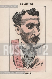-KLENCK, PAUL. COLLEZIONE DI SESSANTA CARICATURE LA COMMUNE CHALAIN (22), PARIGI, SENZA INDICAZIONE DI EDITORE E DATA DI PUBBLICAZIONE, STAMPA COLORATA A MANO, CM 18X27,3 ©ARCHIVIO Graziano Arici/Rosebud2  COMUNE DI PARIGI FOTOANTICHE.-KLENCK, PAUL.  COLLECTION OF SIXTY CARICATURES LA COMMUNE CHALAIN (22), PARIS, WITHOUT EDITEURS INDICATION AND DATE OF PUBBLICATION, HAND COLORED PRINT, CM 18X27,3 ©Graziano Arici / rosebud2