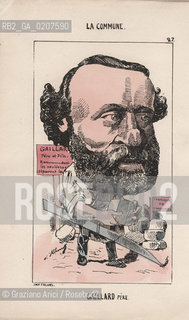 -KLENCK, PAUL. COLLEZIONE DI SESSANTA CARICATURE LA COMMUNE GAILLARD PERE (27), PARIGI, SENZA INDICAZIONE DI EDITORE E DATA DI PUBBLICAZIONE, STAMPA COLORATA A MANO, CM 18X27,3 ©ARCHIVIO Graziano Arici/Rosebud2  COMUNE DI PARIGI  FOTOANTICHE.-KLENCK, PAUL.  COLLECTION OF SIXTY CARICATURES LA COMMUNE GAILLARD PERE (27), PARIS, WITHOUT EDITEURS INDICATION AND DATE OF PUBBLICATION, HAND COLORED PRINT, CM 18X27,3 ©Graziano Arici / rosebud2