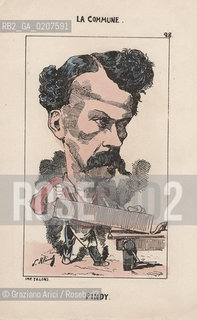 -KLENCK, PAUL. COLLEZIONE DI SESSANTA CARICATURE LA COMMUNE PINDY (28), PARIGI, SENZA INDICAZIONE DI EDITORE E DATA DI PUBBLICAZIONE, STAMPA COLORATA A MANO, CM 18X27,3 ©ARCHIVIO Graziano Arici/Rosebud2  COMUNE DI PARIGI FOTOANTICHE.-KLENCK, PAUL.  COLLECTION OF SIXTY CARICATURES LA COMMUNE PINDY (28), PARIS, WITHOUT EDITEURS INDICATION AND DATE OF PUBBLICATION,  HAND COLORED PRINT, CM 18X27,3 ©Graziano Arici / rosebud2