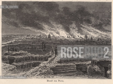 -SENZA INDICAZIONE DAUTORE, STAMPA CONTENUTA NEL GIORNALE ILLUSTRIERTE GESCHICHTE DES RIEGES 1970/71, BRAND VON PARIS, PARIGI IN FIAMME CM 19X13  ©ARCHIVIO Graziano Arici/Rosebud2  COMUNE DI PARIGI, INCENDIATA FOTOANTICHE.-NO AUTHORS INDICATION, NEWSPAPER ILLUSTRIERTE GESCHICHTE DES RIEGES 1970/71 BRAND VON PARIS,  BURNING PARIS. CM 19X13 .©Graziano Arici / rosebud2