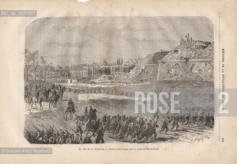 -SENZA INDICAZIONE DAUTORE, STAMPA CONTENUTA NELLA RIVISTA HISTORIE DE LA REVOLUTION DE 1970/71, LA FIN DE LA COMMUNE - ENTREE DES TROUPES PAR LA PORT DE SAINT CLOUD, PAGINA 669, LA FINE DELLA COMUNE CON ENTRATA DELLE TRUPPE DALLA PORTA DI SAINT CLOUD, CM 28X19,4  ©ARCHIVIO Graziano Arici/Rosebud2  COMUNE DI PARIGI FOTOANTICHE .-NO AUTHORS INDICATION, PRINT FROM THE MAGAZINE, HISTORIE DE LA REVOLUTION DE 1970/71 LA FIN DE LA COMMUNE - ENTREE DES TROUPES PAR LA PORT DE SAINT CLOUD, PAGE 669, CM 28X19,4 ©Graziano Arici/Rosebud2 