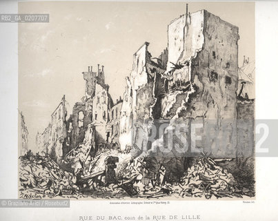 -PARIGI, VERON - ASSOCIATION DOUVRIERS LITHOGRAPHES, SCHMIT & C.IE QUAI VALMY 21 -  SIMEON LITH. - DUVAL EDITEUR, RUE DU BAC, COIN DE LA RUE DE LILLE, 1871. LITOGRAFIA CONTENUTA NELLALBUM PARIS EN 1871 CM 33X25 ©ARCHIVIO Graziano Arici/Rosebud2  ROVINE , COMUNE DI PARIGI FOTOANTICHE.-PARIS, VERON - ASSOCIATION DOUVRIERS LITHOGRAPHES, SCHMIT & C.IE QUAI VALMY 21 -  SIMEON LITH. - DUVAL EDITEUR, RUE DU BAC, COIN DE LA RUE DE LILLE, 1871. LITOGRAPHY, CM 33X25 ©Graziano Arici / rosebud2