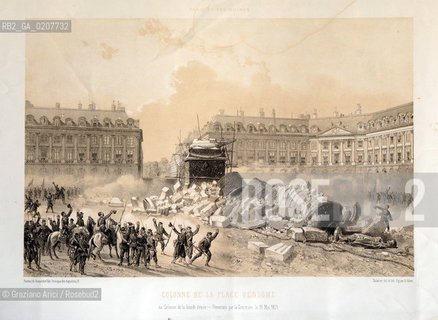 -PARIGI, NANTES LITHOGRAPHIE CHARPENTIER, EDIT-PARIS QUAI DES AUGUTINS,55. SABATIER DEL & LITH.FIG.PAR ADAM, PARIS ET SES RUINES, RUE DE RIVOLI, COLONNE DE LA PLACE VENDOME OU COLONNE DE LA GRANDE ARMEE - RENVERSEE PAR LA COMMUNE, LE 16 MAI 1871, SENZA DATA.  LIOGRAFIA, CM 50X34,5 ©ARCHIVIO Graziano Arici/Rosebud2   COLONNA VENDOME ROVESCIATA, ROVINE, COMUNE DI PARIGI, FOTOANTICHE.-PARIS,  NANTES LITHOGRAPHIE CHARPENTIER, EDIT-PARIS QUAI DES AUGUTINS,55. SABATIER DEL & LITH.FIG.PAR ADAM, PARIS ET SES RUINES, COLONNE DE LA PLACE VENDOME OU COLONNE DE LA GRANDE ARMEE - RENVERSEE PAR LA COMMUNE, LE 16 MAI 1871, UNDATED. LITOGRAPH, CM 50X34,5  ©Graziano Arici / rosebud2
