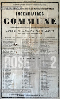 -PARIGI, MANIFESTO DEL GOVERNO, LISTE DES MONUMENTS, HABITATIONS, ETABLISSEMENTS DETRUITS OU ENDOMMAGES, 1871.  CM 33X54 ©ARCHIVIO Graziano Arici/Rosebud2  ELENCO DEI LUOGHI DANNEGGIATI E DELLE BARRICATE DELLA COMUNE DI PARIGI, FOTOANTICHE.-PARIS,  GOVERNMENT PLACARD, LISTE DES MONUMENTS, HABITATIONS, ETABLISSEMENTS DETRUITS OU ENDOMMAGES, 1871.  CM 33X54  ©Graziano Arici / rosebud2