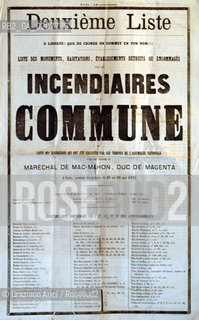 -PARIGI, MANIFESTO DEL GOVERNO, LISTE DES MONUMENTS, HABITATIONS, ETABLISSEMENTS DETRUITS OU ENDOMMAGES, 1871.  CM 33X54 ©ARCHIVIO Graziano Arici/Rosebud2  ELENCO DEI LUOGHI DANNEGGIATI E DELLE BARRICATE DELLA COMUNE DI PARIGI. FOTOANTICHE.-PARIS,  GOVERNMENT PLACARD, LISTE DES MONUMENTS, HABITATIONS, ETABLISSEMENTS DETRUITS OU ENDOMMAGES, 1871.  CM 33X54  ©Graziano Arici / rosebud2