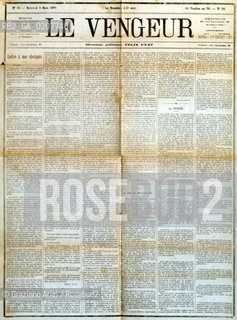 -PARIGI, PAGINA DEL GIORNALE LE VENGEUR N°32, MERCOLEDI 8 MARZO 1871.  CM 48X66 ©ARCHIVIO Graziano Arici/Rosebud2  COMUNE DI PARIGI, FOTOANTICHE.-PARIS, PAGE FROM NEWSPAPER LE VENGEUR N°32, 8 MARCH 1871.  CM 48X66  ©Graziano Arici/Rosebud2 