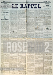 -PARIGI, GIORNALE LE RAPPEL N°692, SABATO 6 MAGGIO1871.  CM 46X66 ©ARCHIVIO Graziano Arici/Rosebud2  COMUNE DI PARIGI, GIORNALE, FOTOANTICHE.-PARIS, NEWSPAPER LE RAPPEL N°692, SATURDAY 6 MAI 1871.  CM 46X66  ©Graziano Arici / rosebud2