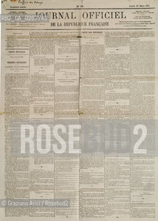 -PARIGI, JOURNAL OFFICIEL DE LA REPUBLIQUE FRANCAISE, LUNEDì 20 MARZO 1871.  CM 48X66 ©ARCHIVIO Graziano Arici/Rosebud2  COMUNE DI PARIGI, GIORNALE, FOTOANTICHE.-PARIS, JOURNAL OFFICIEL DE LA REPUBLIQUE FRANCAISE, MONDAY 20 MARCH 1871.  CM 48X66  ©Graziano Arici / rosebud2