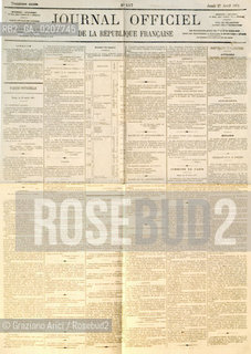 -PARIGI, JOURNAL OFFICIEL DE LA REPUBLIQUE FRANCAISE, GIOVEDI 22 APRILE 1871.  CM 48X66 ©ARCHIVIO Graziano Arici/Rosebud2  COMUNE DI PARIGI, GIORNALE, FOTOANTICHE.-PARIS, JOURNAL OFFICIEL DE LA REPUBLIQUE FRANCAISE, WENSDAY 22 APRIL 1871.  CM 48X66  ©Graziano Arici / rosebud2