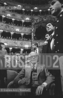 VENEZIA 1986 POLITICO SOCIALISTA PRESIDENTE DELLA CAMERA DEI DEPUTATI (1968-76) PRESIDENTE DELLA REPUBBLICA (1978-85).PERTINI ALESSANDRO ALLA FENICE ©Graziano Arici/Rosebud2 TEATRO LA FENICE POLITICA.