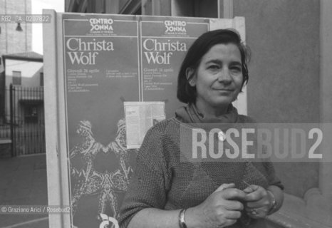 VENEZIA 1985 SCRITTRICE CHRISTA WOLF AL CENTRO DONNA ©Graziano Arici/Rosebud2 LIBRO CASSANDRA PRESENTAZIONE