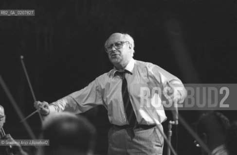 VENEZIA 1984 C.A. DIRETTORE DORCHESTRA VIOLONCELLISTA MSTISLAV ROSTROPOVICH ©Graziano Arici/Rosebud2 MUSICA