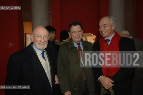 VENICE - 25/1/2008 - PALAZZO GRASSI : EXPOSITION ROMA AND I BARBARI - INAUGURATION:THE ARCHITECTS VITTORIO GREGOTTI, FRANCESCO DAL CO AND TONCI FOSCARI ©Graziano Arici/Rosebud2 ARCHITETTURA