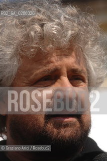 TREVISO - 6/4/2008 - THE COMEDIAN BEPPE GRILLO DELIVERS HIS SPEECH DURING AN ELECTORAL MEETING IN TREVISO FOR THE TOWN HALL ELECTIONS  ©Graziano Arici/Rosebud2 POLITICA