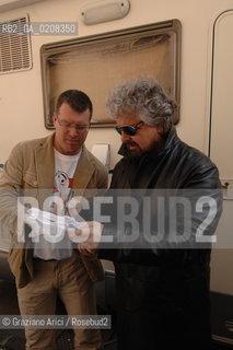 TREVISO - 6/4/2008 - THE COMEDIAN BEPPE GRILLO DELIVERS HIS SPEECH DURING AN ELECTORAL MEETING IN TREVISO FOR THE TOWN HALL ELECTIONS  ©Graziano Arici/Rosebud2 POLITICA