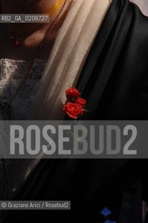 ARLES (FRANCE, PROVENCE) 1 MAY 2008 - 1 MAY HOLIDAY - FETE DES GARDIANS - HOLIDAY OF THE CAMARGUE CATTLE FARMER IN FRONT OF THE CHURCH OF NOTRE DAME LA MAJOR ©Graziano Arici/Rosebud2 CAVALLO FESTA DEI GARDIANS COSTUME MAGGIO GIOIELLO PROVENZA CAPPELLO BAMBINO GEO